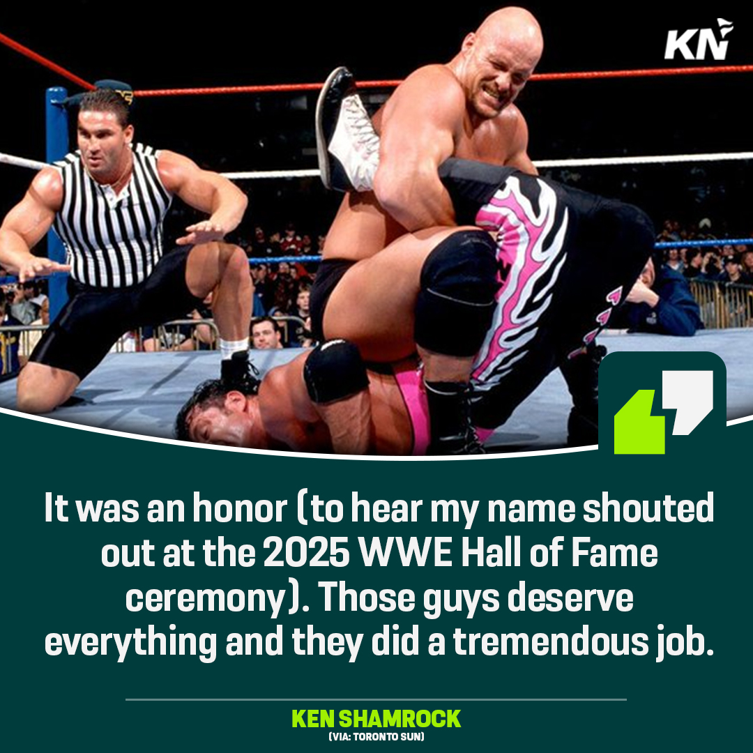 knwrestling's tweet image. Ken Shamrock revealed that he felt honored to have his name mentioned during Bret Hart and Steve Austin’s speeches at the #WWE Hall of Fame.
#wwehof2025 #wwehof