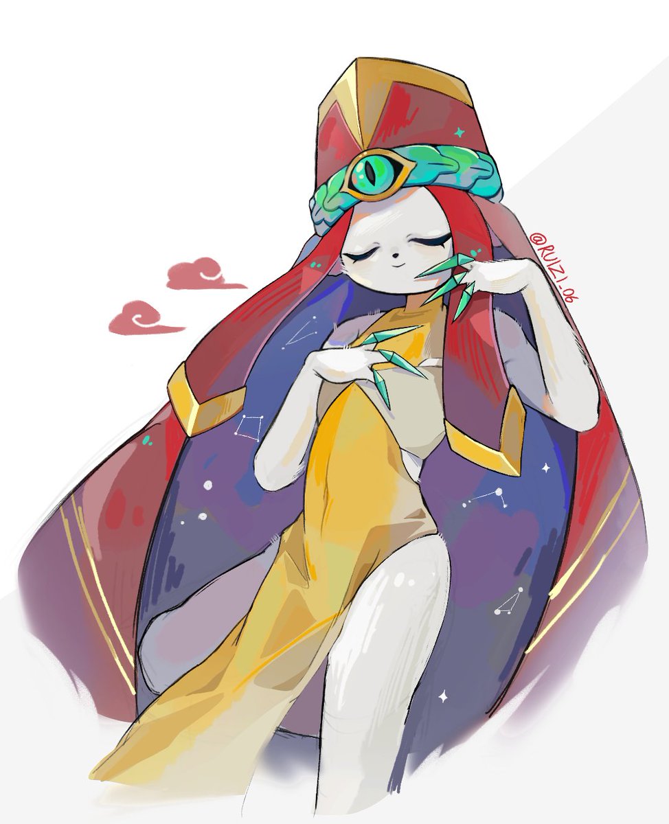 简直就是妈妈级别的……很喜欢姬的设计，很神性，后面的披风看起来就像长发一样……而且他还给我血包！好猫！
#九日 #NineSolsFanart