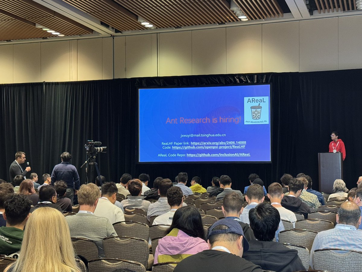 jxwuyi's tweet photo. AReaL at #MLSys2025 ! Stay tuned for the next AReaL release! https://t.co/tZsY7TmGsa