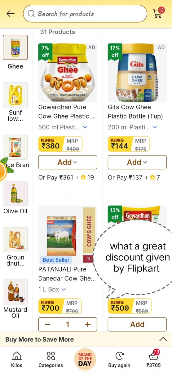 PPhp7's tweet photo. I don't see any discount here?? @Flipkart @flipkartsupport @Flipkartminutes Why trying to make people fool? #flipkart #flipkartkilos #flipkartminutes #flipkartsasalele https://t.co/iMOVhF0htz