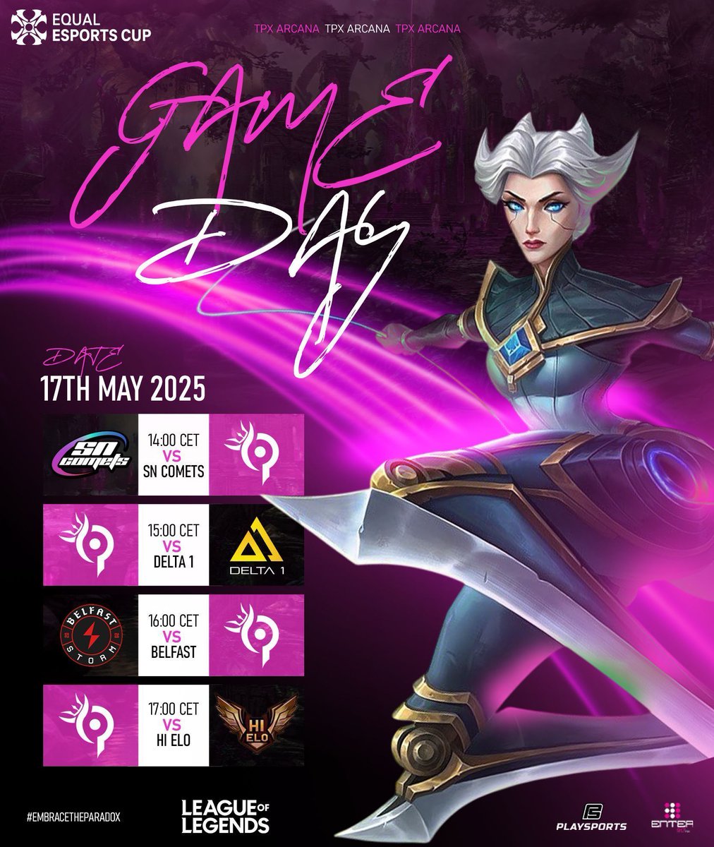 Team Paradox (@teamparadoxgr) on Twitter photo 💥 MATCHDAY MAYHEM 💥
From the shadows of the Rift, Team Paradox Arcana rises again — not to compete, but to conquer realms, shatter egos, and rewrite the meta. Today isn’t matchday...
It’s a massacre foretold.
14:00 CET – <a href="/SNComets/">Supernova Comets</a>
15:00 CET – <a href="/delta_1_esports/">Delta 1 Esports Café</a>
16:00 CET – 💥 MATCHDAY MAYHEM 💥
From the shadows of the Rift, Team Paradox Arcana rises again — not to compete, but to conquer realms, shatter egos, and rewrite the meta. Today isn’t matchday...
It’s a massacre foretold.
14:00 CET – <a href="/SNComets/">Supernova Comets</a>
15:00 CET – <a href="/delta_1_esports/">Delta 1 Esports Café</a>
16:00 CET –