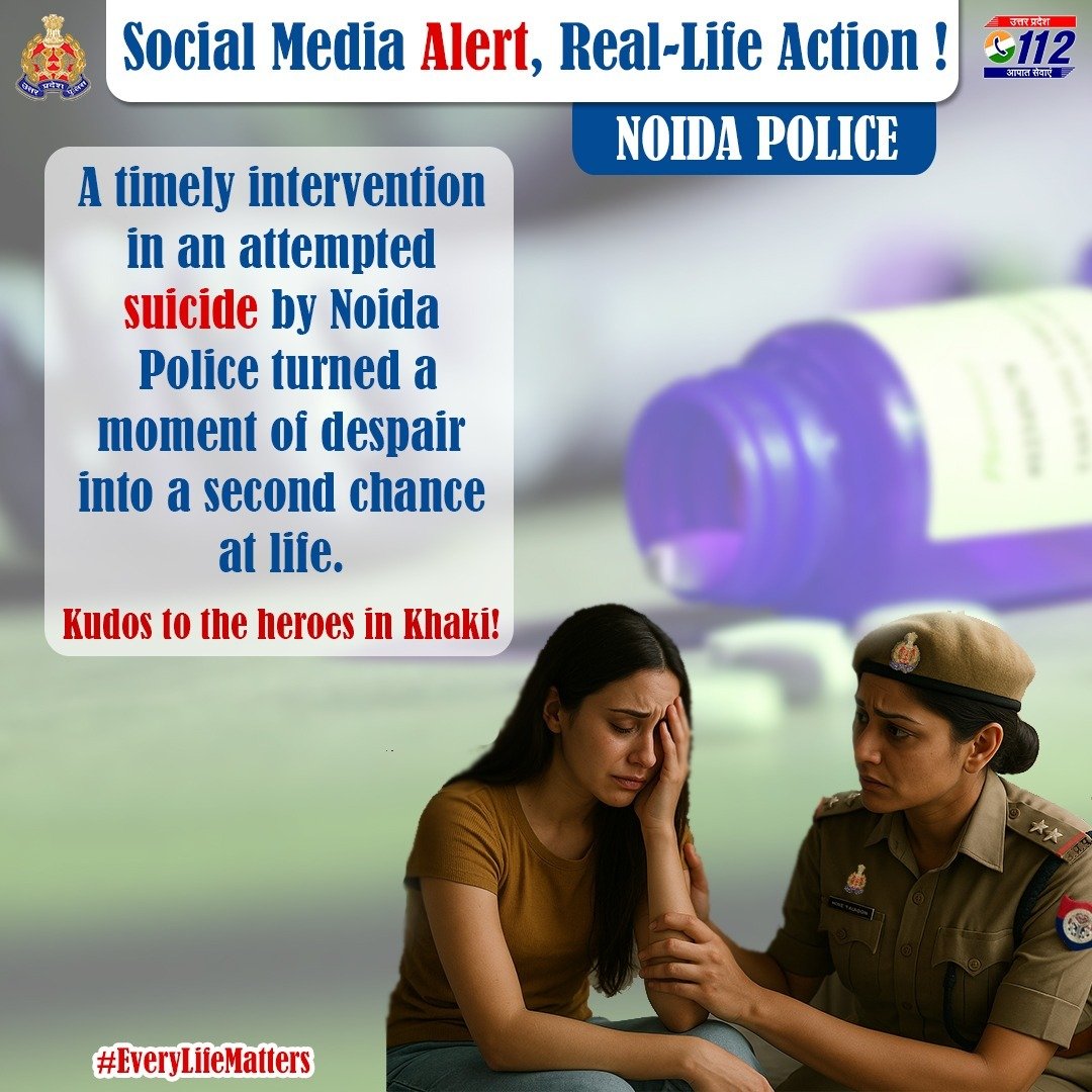 UP POLICE (@uppolice) on Twitter photo A тАШMetaтАЩverse of Safety: When Alerts Turn into Action
A disturbing #SocialMedia post by a 22-year-old girl in Noida was swiftly flagged by <a href="/Meta/">Meta</a> and reached the watchful eyes of #UPPolice.
Acting with urgency, <a href="/noidapolice/">POLICE COMMISSIONERATE GAUTAM BUDDH NAGAR</a> traced the location, reached just in time, and A тАШMetaтАЩverse of Safety: When Alerts Turn into Action
A disturbing #SocialMedia post by a 22-year-old girl in Noida was swiftly flagged by <a href="/Meta/">Meta</a> and reached the watchful eyes of #UPPolice.
Acting with urgency, <a href="/noidapolice/">POLICE COMMISSIONERATE GAUTAM BUDDH NAGAR</a> traced the location, reached just in time, and