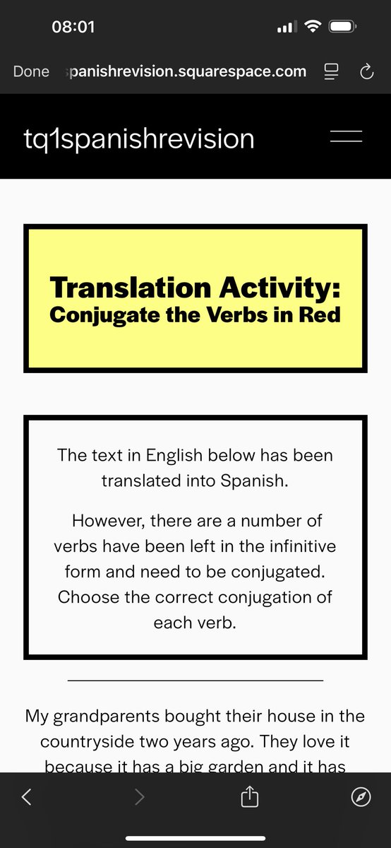 RobbieFarr2's tweet image. A GCSE Spanish revision activity you can share with your students. Please remember that this website is not designed to be flashy but to serve a quick purpose. 

tq1spanishrevision.squarespace.com/translation-ac…