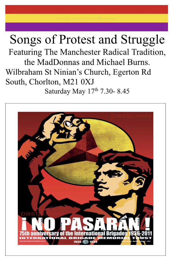 Tonight in Chorlton, Manchester. Songs of Protest &amp; Struggle. Includes Manchester Radical Tradition folk singers &amp; MadDonnas. Wibraham St Ninian’s Church, Chorlton, M21 0XJ. 7.30pm <a href="/IBMT_SCW/">IBMT</a>