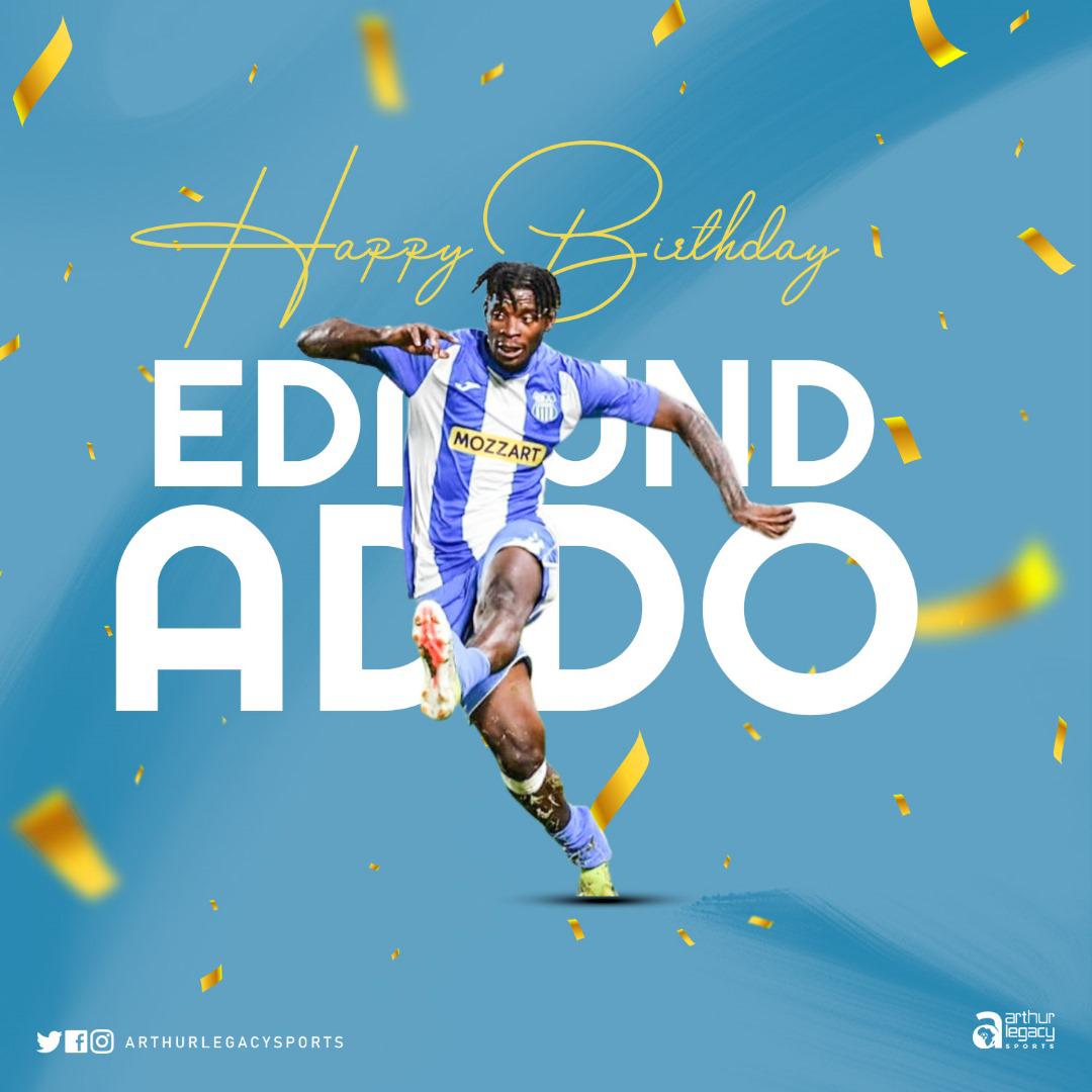 Happy birthday 🎂 🥳 to midfielder Edmund Addo. 

Cheers 🍻 to a prosperous new age.

#arthurlegacysports