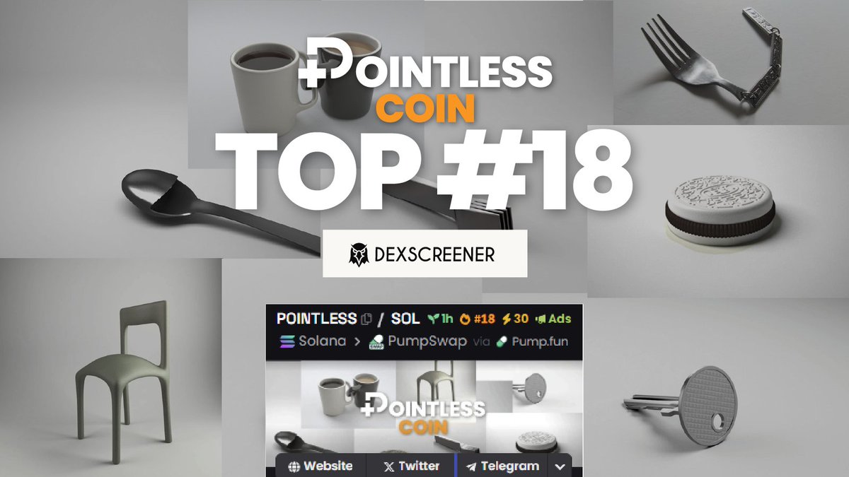 coin_pointless's tweet photo. $POINTLESS doing great! Now in the Top#18 on DexScreener.  Get it now🚀
https://t.co/5BbQDC31TJ https://t.co/ybKnC67fOv