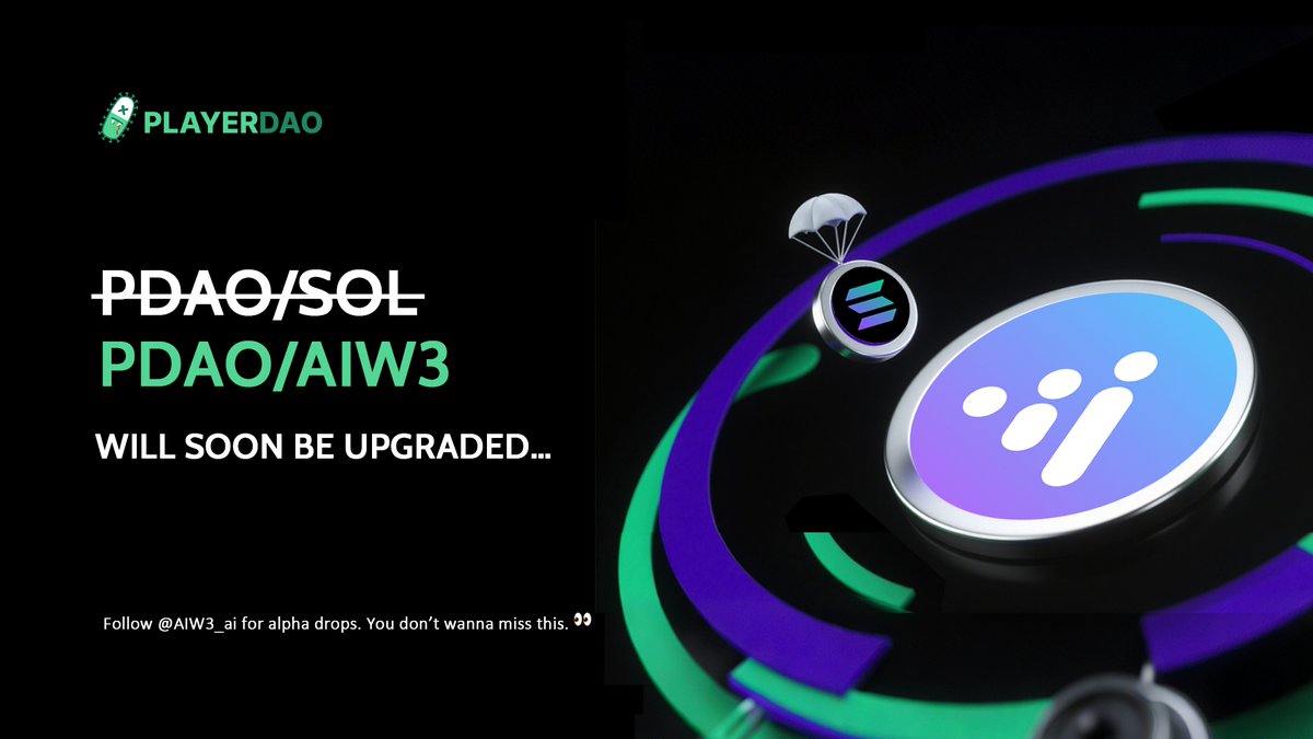 PDAO_sol's tweet image. Game on, players! 

PlayerDAO is teaming up with aiw3, bringing the PDAo AI Agent and Prediction Games to a whole new battlefield! 

But that’s not all — we’re moving our liquidity pool from PDAo/SOL ➡️ PDAo/aiw3.

Stay ahead of the curve 👉 follow @AIW3_ai for alpha drops.