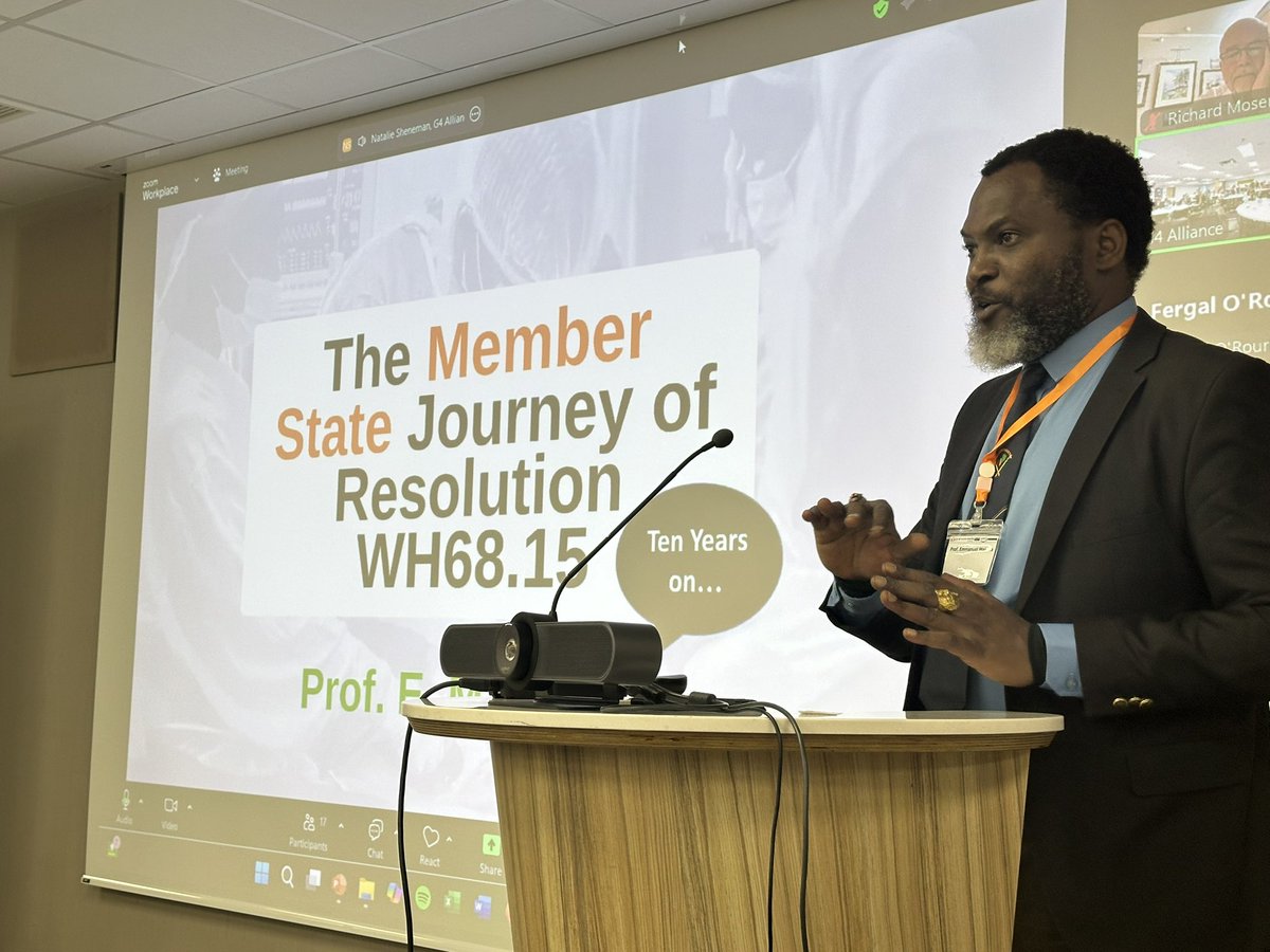 Attending the G4 Alliance 17th Permanent Council Meeting in Geneva - excellent session on WHA Advocacy and Policy Processes with wonderful speakers #G4Alliance #SOTACare #WHA78