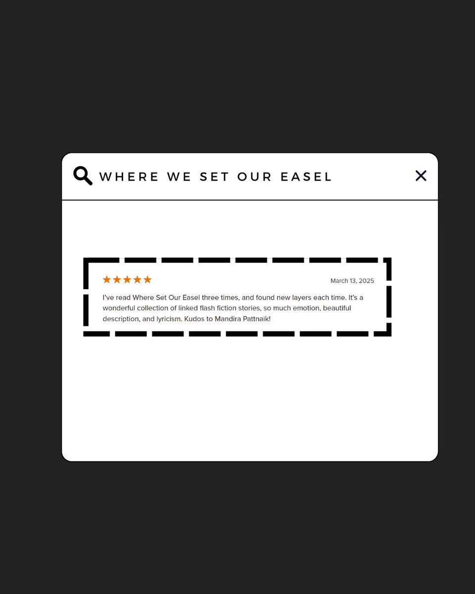 MandiraPattnaik's tweet image. My debut #novella published nearly 2 yrs ago, #WhereWeSetOurEasel [@StanchionZine ] actually has a new #review that I've been crying over since morning! What a beautiful surprise that I stumbled upon...

THANK YOU, Angela Joynes