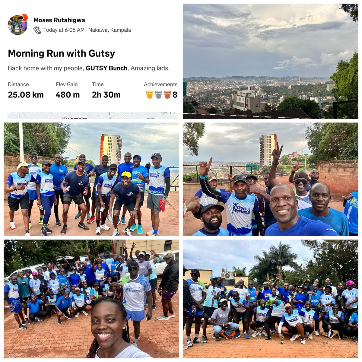 Moses Rutahigwa (@mosesrutahigwa) on Twitter photo I'm happy to be back home with <a href="/gutsybunch/">Gutsy Run. Live. Laugh.</a>. Whoever designed today's route wanted to test the strength of our lungs. 😁 It was a beautiful run, and Naguru Hill was the icing on the cake. I'm happy to be back home with <a href="/gutsybunch/">Gutsy Run. Live. Laugh.</a>. Whoever designed today's route wanted to test the strength of our lungs. 😁 It was a beautiful run, and Naguru Hill was the icing on the cake.