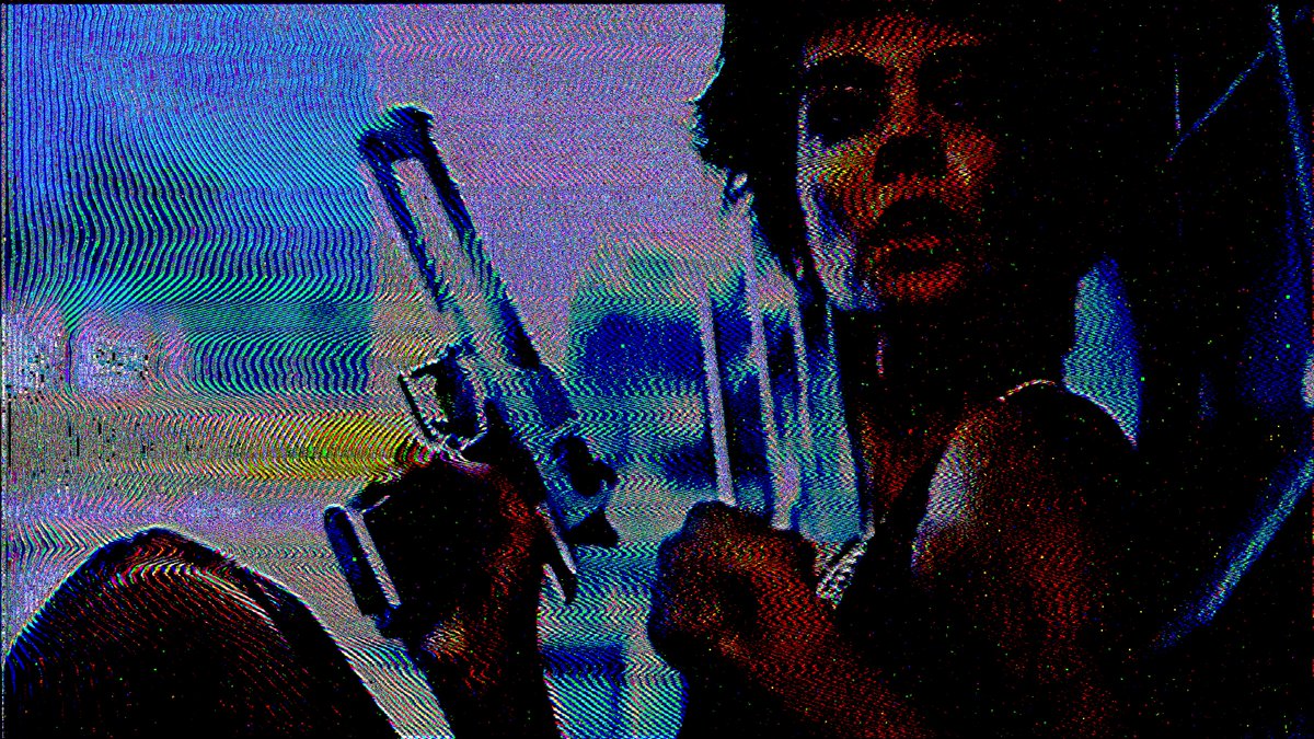 WIP - Still-image lifted from a 1-minute video collage in progress, clip sourced from the film "La Femme Nikita" (1990). Processed through Adobe After Effects and Final Cut Pro.