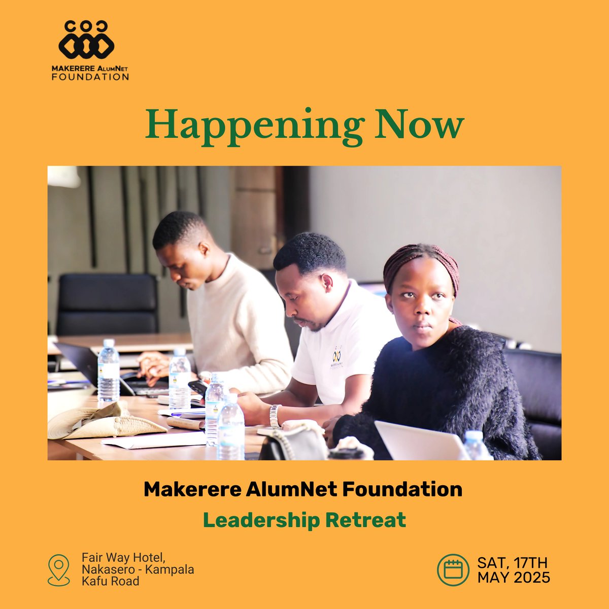 Happening Now! Representatives from <a href="/MCFMakerere/">Mastercard Foundation Scholars Program @Makerere</a> &amp; Leaders of the <a href="/MCFMakAlumni/">Makerere AlumNet Foundation</a> are at Fairway Hotel, Kampala, for a 2-day Leaders' Retreat, where they will review &amp; refine key documents as they work towards building a strong &amp; inclusive Scholar Alumni network.