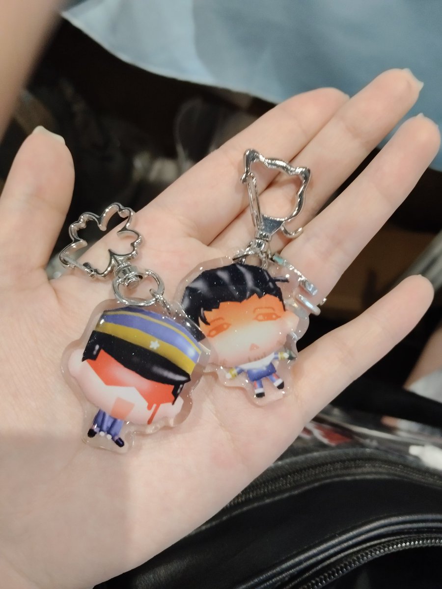 我和焦肉老师的摊位，和收到的无料挂件，太可爱噜