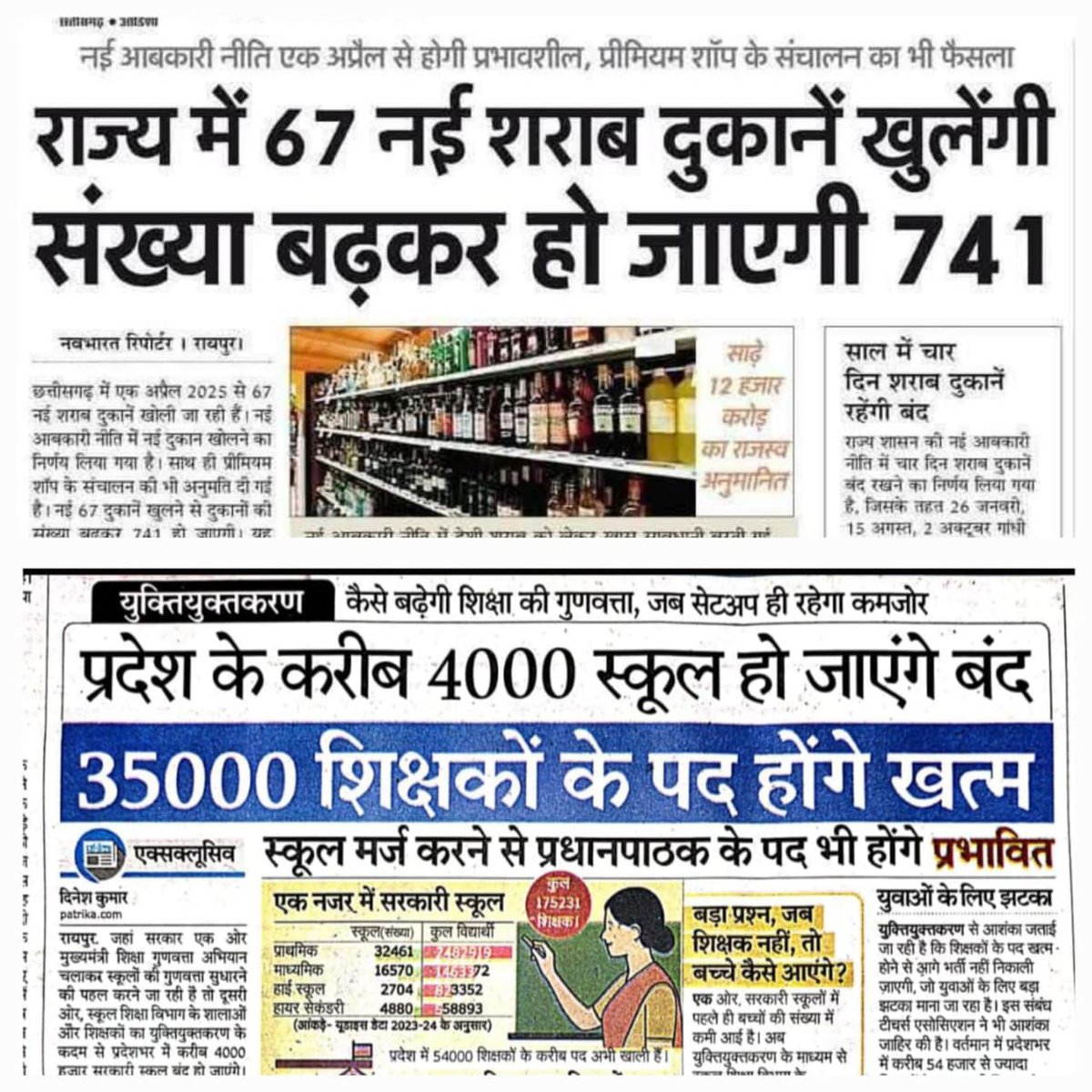 Usachandrakar's tweet photo. @tankramvermabjp @Neeraj_chopra1 सरकार से निवेदन है कि तत्काल इस विषय में कार्रवाई करते हुए 2008 का सेट अप लागू करें। शिक्षा का स्तर बढ़ने के लिए विद्यालय या पद कम n करे 
@ArunSao3 @BJP4CGState @BJP4India @brijmohan_ag @ChhattisgarhCMO @drramansingh @vijaysharmacg @KiranDeoBJP @OPChoudhary_Ind @vishnudsai https://t.co/68RhgQqqjV