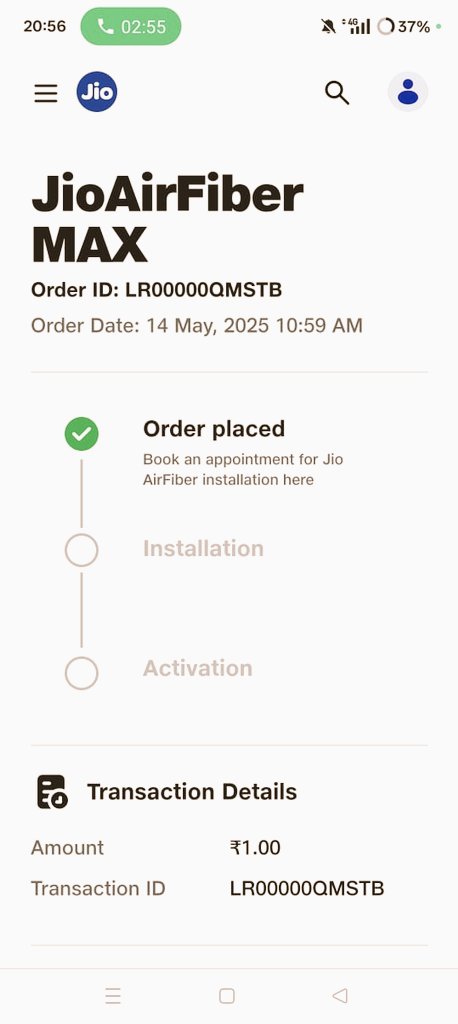 <a href="/JioCare/">JioCare</a> <a href="/reliancejio/">Reliance Jio</a> <a href="/JIOFIBER8/">JIO FIBER</a> I already applied for the wifi fiber connection on 14/05/2025. Still no response from your end . Please provide me the internet connection. as fast you can.