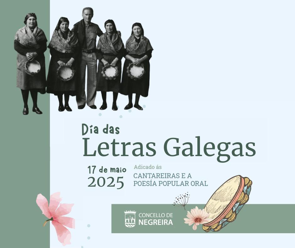 No 𝗗𝗶́𝗮 𝗱𝗮𝘀 𝗟𝗲𝘁𝗿𝗮𝘀 𝗚𝗮𝗹𝗲𝗴𝗮𝘀 dedicadas á poesía popular oral, personificado nas integrantes das pandereteiras de Mens, homenaxeamos a figura de 𝗠𝗮𝗻𝘂𝗲𝗹 𝗖𝗮𝗷𝗮𝗿𝗮𝘃𝗶𝗹𝗹𝗲 (Negreira, 1926), o seu descubridor como coreógrafo e folclorista nos anois setenta