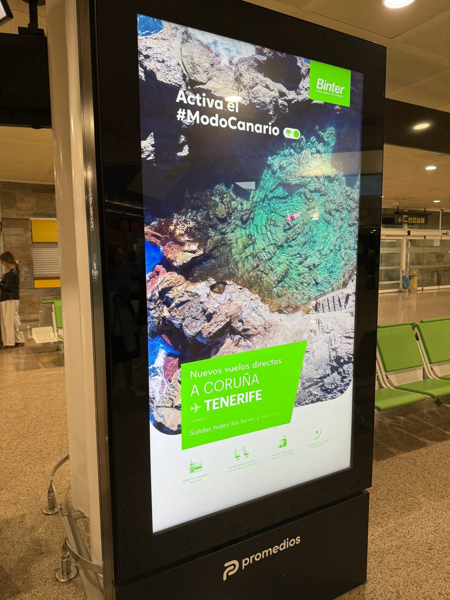 ✈️ “Activa el modo canario”: así recibe <a href="/BinterCanarias/">Binter</a> a los usuarios del aeropuerto, anunciando su nueva conexión directa con Tenerife, que comenzará a operar el próximo 30 de junio.