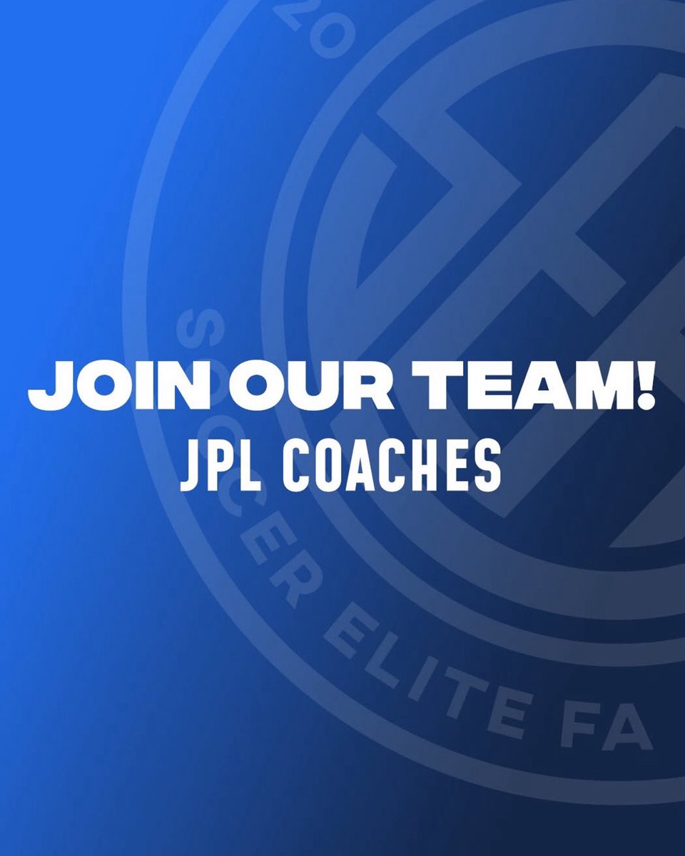We are looking for coaches to work with our boys and girls
JPL teams for the 2025-26 season.
check out our instagram page for more info on our coaching opportunities 
Apply with a covering letter and CV to careers@soccerelitefa.com
