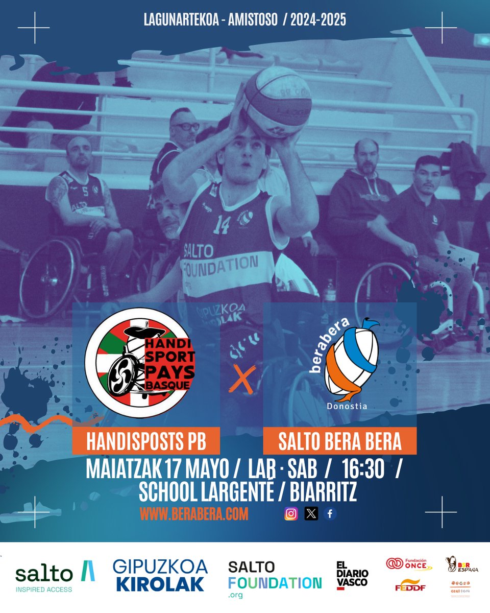 Gaur 16:30-tatik aurrera lagunarteko bat jokatuko dugu <a href="/HandisportB/">HANDISPORT PAYS BASQUE</a>  -ren kontra Biarritzen. Egun polita antolatu dutena iparraldekoek.

Hoy a partir de las 16:30 amistoso en Biarritz contra <a href="/HandisportB/">HANDISPORT PAYS BASQUE</a>  gran jornada la que han organizado los de iparralde.