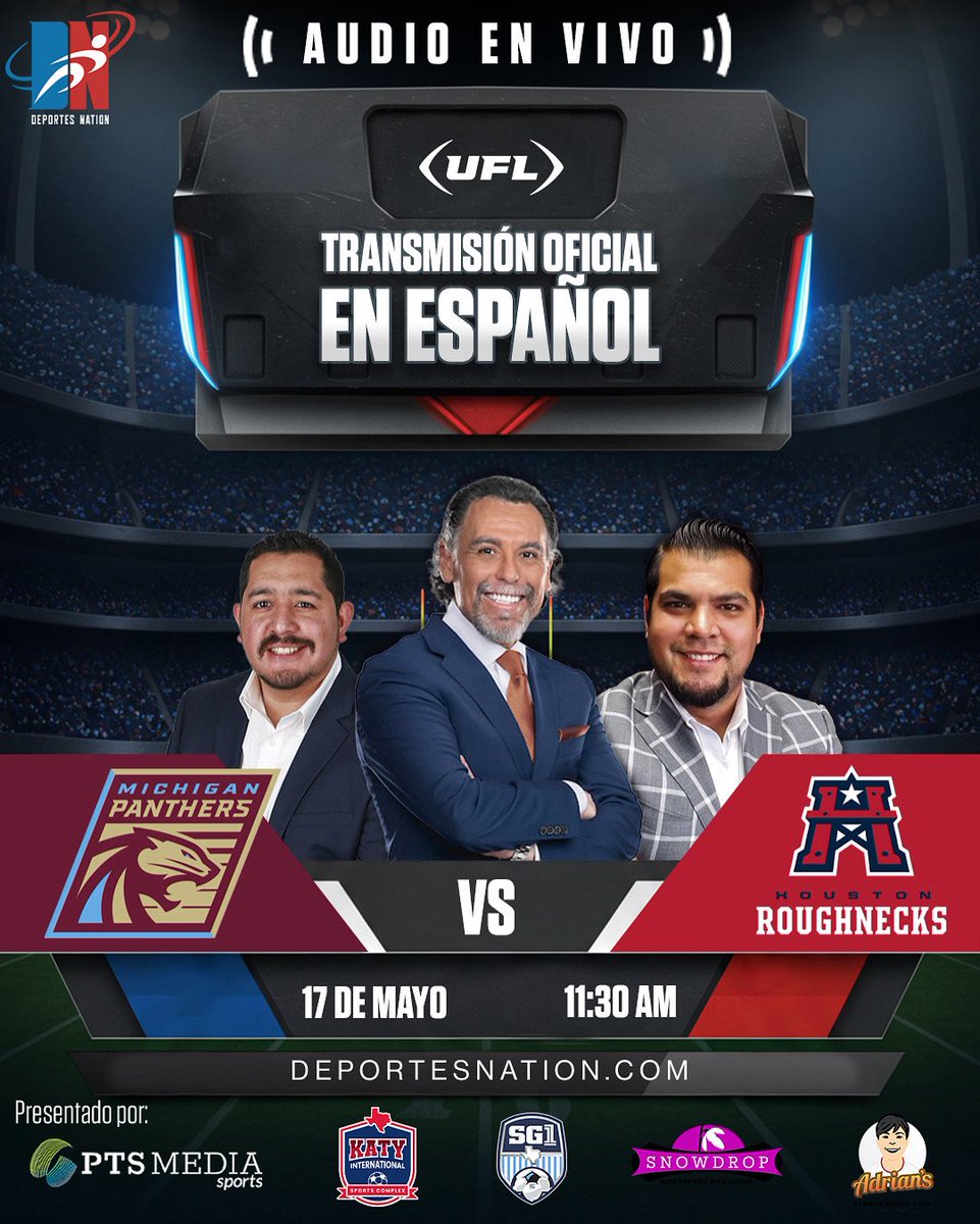 El equipo de los @uflroughnecks está en búsqueda de un triunfo ante @uflpanthers en casa después de la dolorosa pérdida de la semana pasada ante los Birmingham Stallions.

Por su parte los Panthers viene de un triunfo ante los Arlington Renegades.

Sintoniza  toda la acción desde