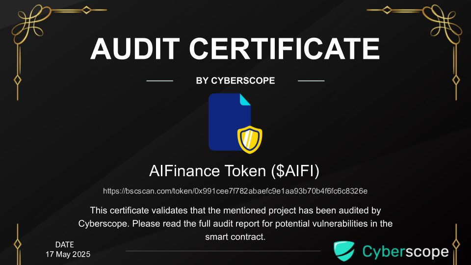 Cyberscope Announcements (@cyberscope_ann) on Twitter photo We just finished auditing
<a href="/MviProtocol/">MVI Protocol Official</a>
Check the link below to see their full Audit report.
cyberscope.io/audits/1-aifi
Want to get your project Audited?
cyberscope.io
#Audit #SmartContract #Crypto #Blockchain We just finished auditing
<a href="/MviProtocol/">MVI Protocol Official</a>
Check the link below to see their full Audit report.
cyberscope.io/audits/1-aifi
Want to get your project Audited?
cyberscope.io
#Audit #SmartContract #Crypto #Blockchain