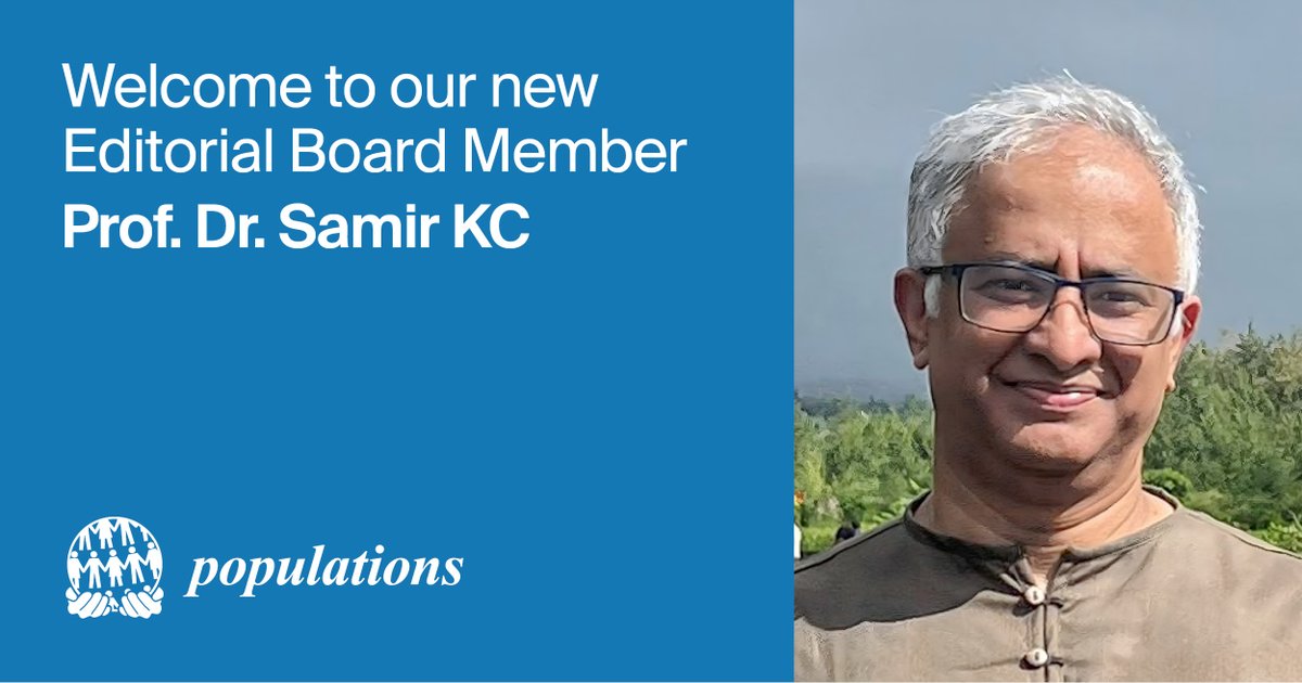 We are pleased to announce that Prof. Dr. Samir KC (<a href="/IIASAVienna/">IIASA</a> ) has been appointed as an Editorial Board Member for the journal Populations.

We wish him every success in his research and the development of the journal.

See the current editorial board: mdpi.com/journal/popula…