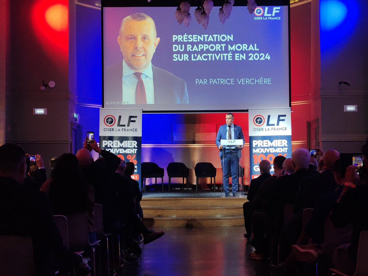 OserLaFrance's tweet photo. Présentation du rapport moral sur l'activité en 2024 par @PatriceVerchere. https://t.co/LDT4TkzHcN