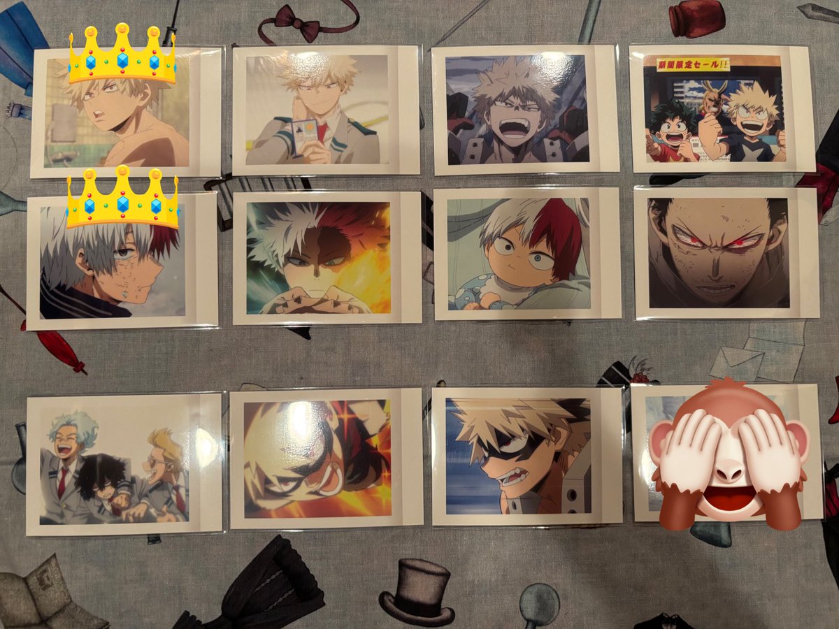 【交換•譲渡】僕のヒーローアカデミア ヒロアカ ぱしゃこれ 6期〜7期

譲)画像1枚目数字分

求)画像2枚目(1-2段目＞3段目)
     ※👑の絵柄特に求めてます。
　or 定価+送料 or 異種爆豪•轟•相澤

キャラによって比率違い、抱き合わせも可能です◎
郵送希望。よろしくお願いします。