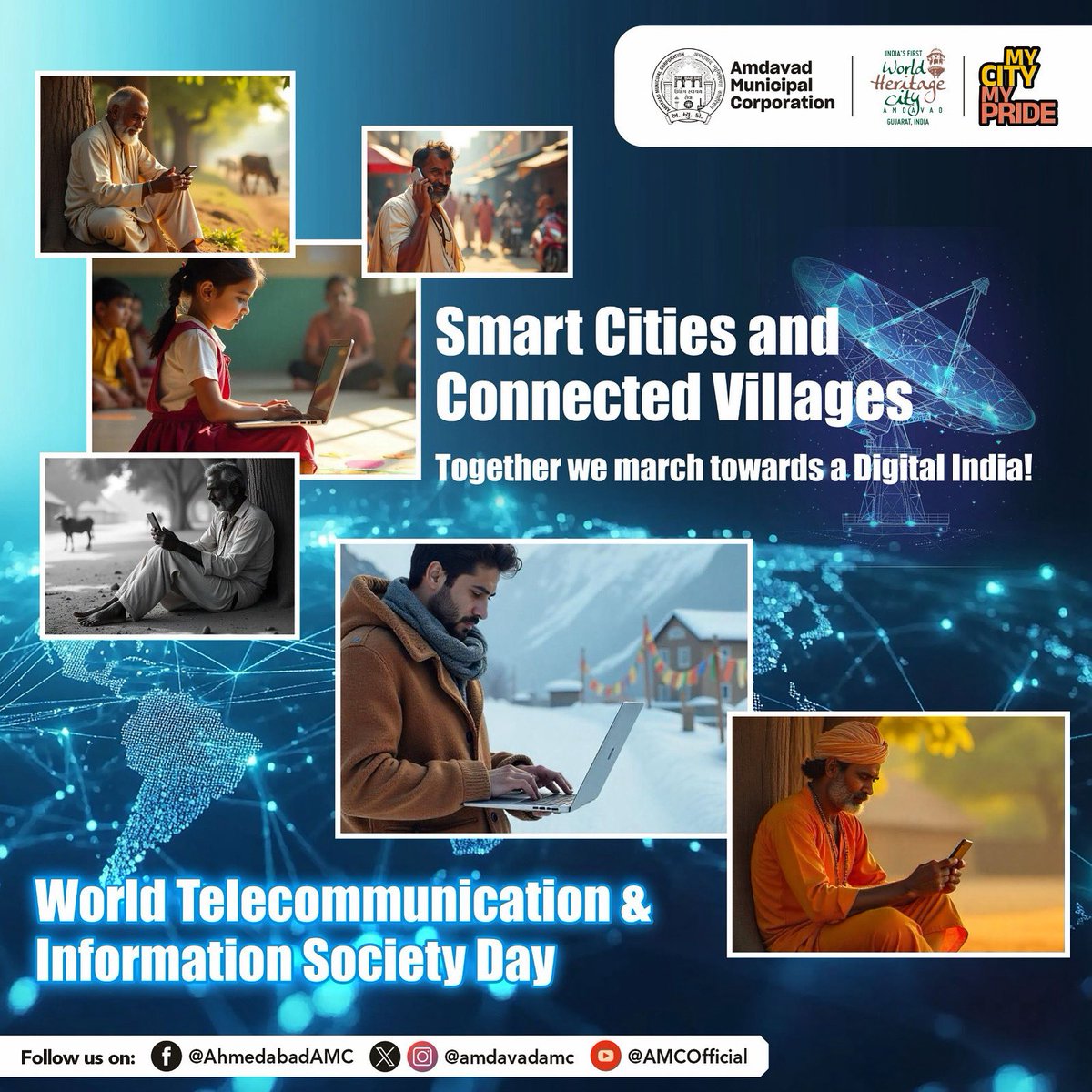 AmdavadAMC's tweet image. Telecommunications and technology are the lifelines of progress that are connecting our rural villages and growing cities. Let’s use tech to empower people, transform lives, and build an inclusive digital future for all Indians.

#DigitalIndia #TelecomConnectivity…