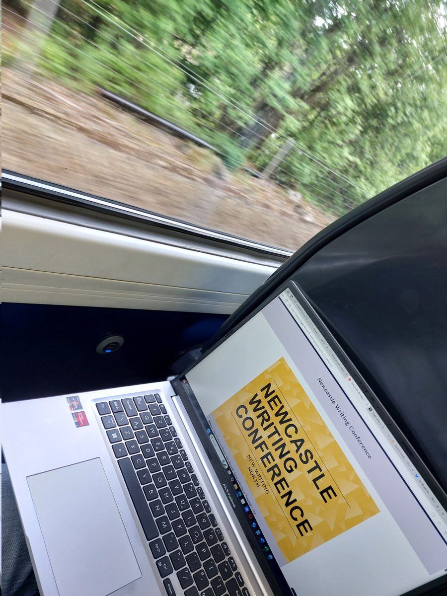5.40am alarm on a Saturday?! Must be <a href="/NewWritingNorth/">New Writing North</a> Newcastle Writing Conference 📚 🙌 

Took the train so I could write en route but I'm too giddy about seeing my super critique partners <a href="/carolynsimss/">Carolyn Sims</a> and <a href="/caromundy/">Caroline Mundy</a> and for my 121 with <a href="/ashley_thorpe/">Ashley Thorpe</a> 😄