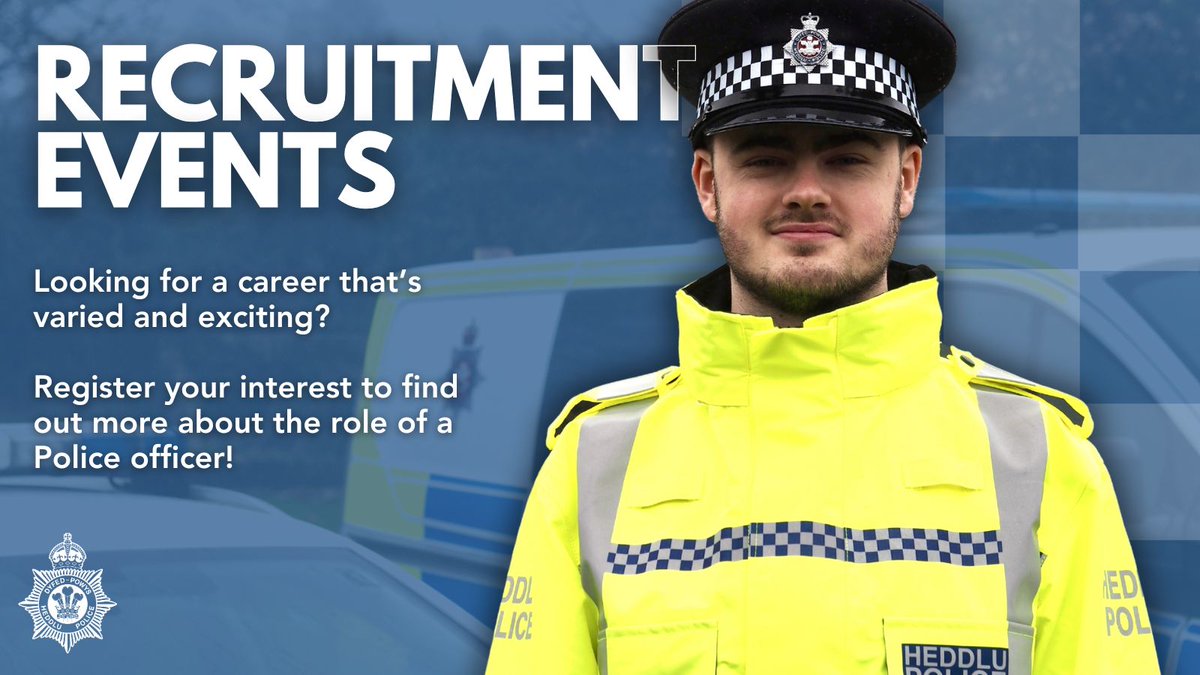 Thinking about a career in policing but unsure what it involves?

Our recruitment team will be across the force to answer your questions and give you a real feel for what it's like to be part of our team.

Find out more and register for an events here ➡️ orlo.uk/Z8j9v