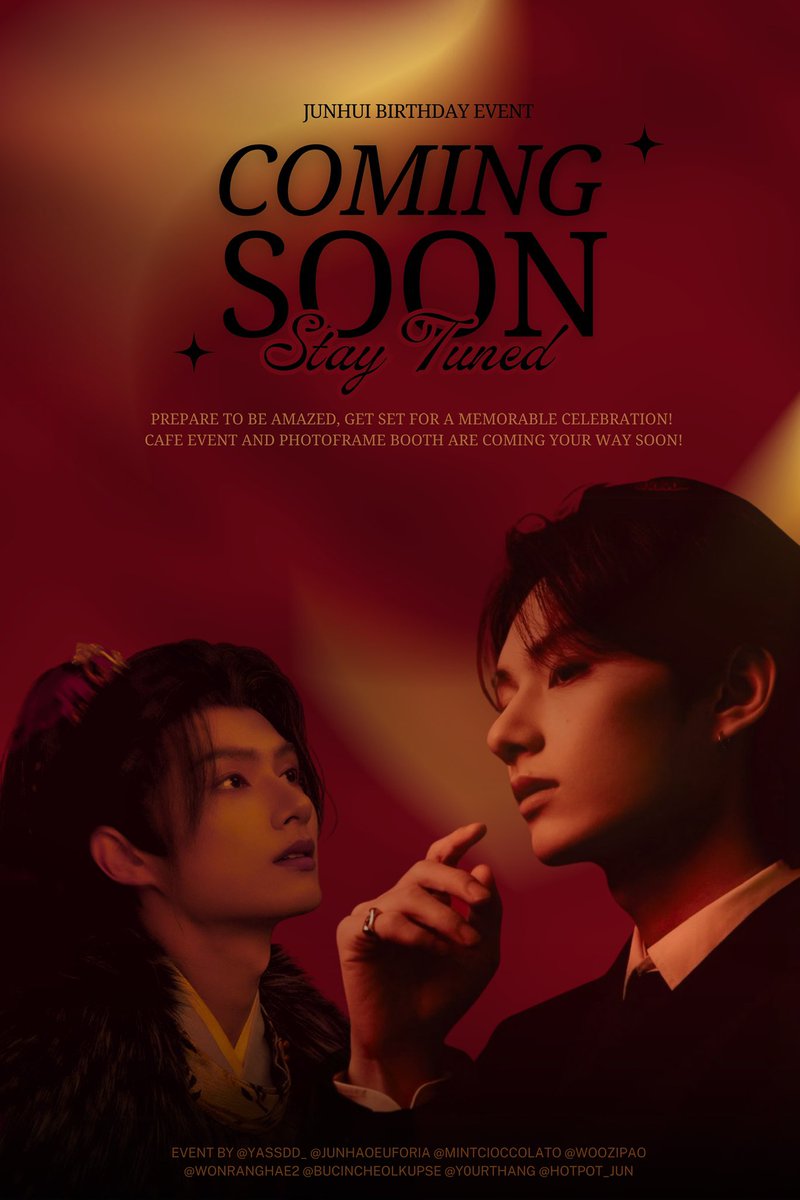 wonranghae2's tweet photo. ⋆.˚✮ 𝘾𝙊𝙈𝙄𝙉𝙂 𝙎𝙊𝙊𝙉 ✮˚.⋆ 

A celebration for Jun, made with love.
— Birthday Café &amp; Photoframe Booth

📍Surabaya | 2025

Stay tuned for the reveal~
Leave your usn to get updated!

—
#준 #文俊辉 #세븐틴 https://t.co/eVr2NaW4Nk