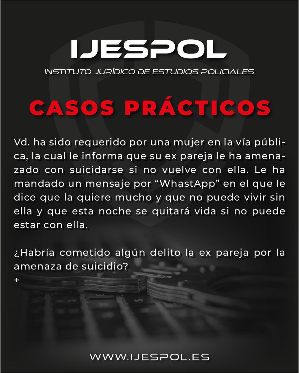 Ijespol2020's tweet photo. 🔴 CASOS PRÁCTICOS IJESPOL
Síguenos en Instagram @Ijespol2020
#FORMACIONIJESPOL #FORMACIONPOLICIAL #MANUALESPOLICIALES #CURSOSPOLICIALES #CURSOSIJESPOL #OPOSICIONESPOLICIANACIONAL #OPOSICIONESESCALABASICA #OPOSICONESIJESPOL https://t.co/4UbcU3TEH5