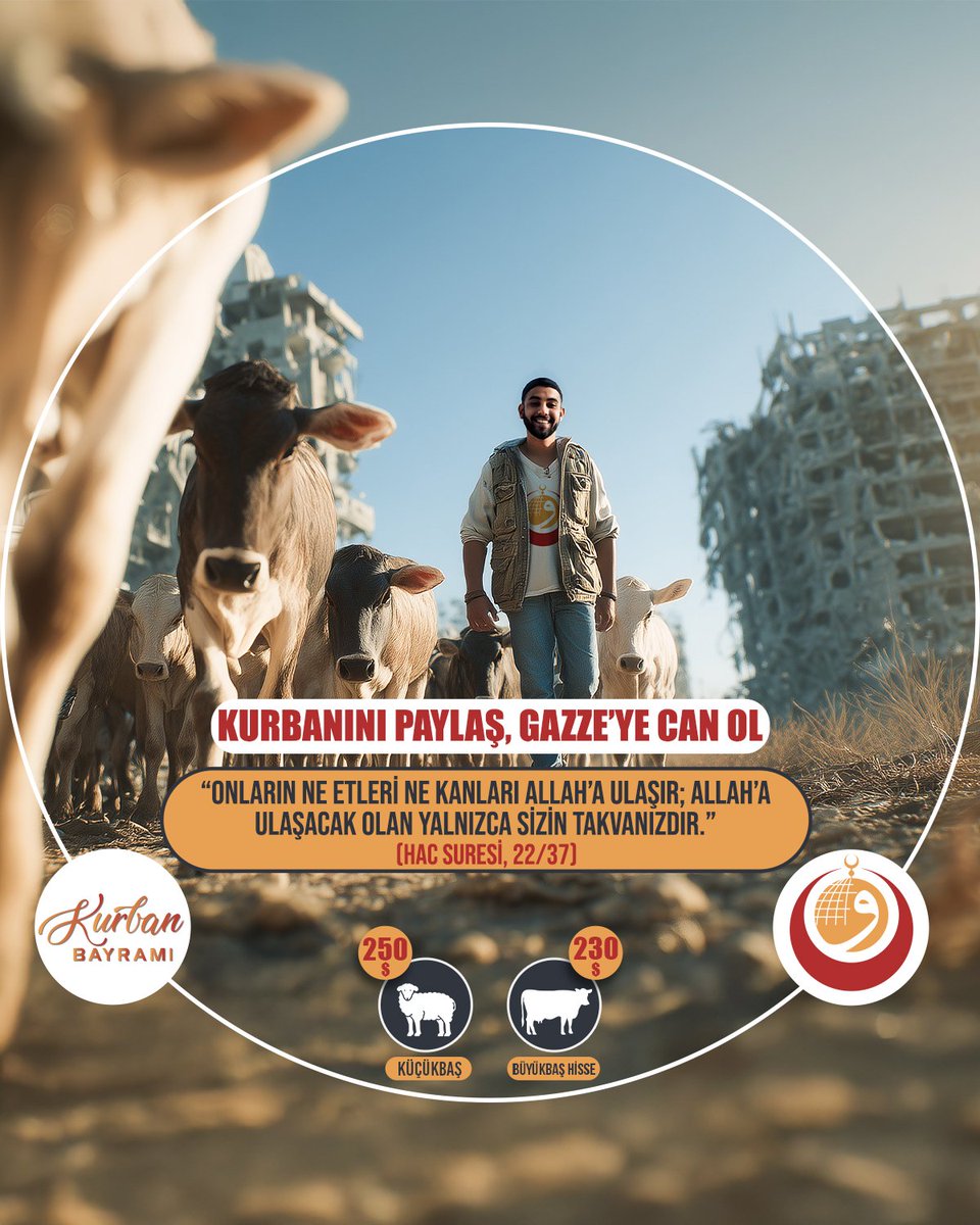 Kurbanını Paylaş, Gazze’ye Can Ol

Kurban Bayramı yaklaşırken, Gazze’de binlerce aile hâlâ işgalin ve yıkımın gölgesinde yaşam mücadelesi veriyor.

Filistin Vakfı olarak, bu bayramda da desteklerinizle Gazzeli kardeşlerimizin sofrasına kurban eti ulaştırmak için çalışıyoruz.

🐑