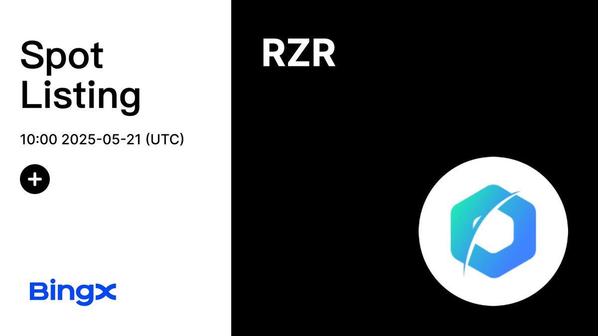 The edge your smart contract’s been waiting for. $RZR is coming soon to BingX Spot. <a href="/Rezor_Official/">Rezor</a>

Deposit Time: 2025-05-17, 10:00:00 (UTC)
Trading Time: 2025-05-21, 10:00:00 (UTC)
Withdrawal Time: 2025-05-22, 10:00:00 (UTC)

Listing Details: bingx.com/partner/RZRlis…
