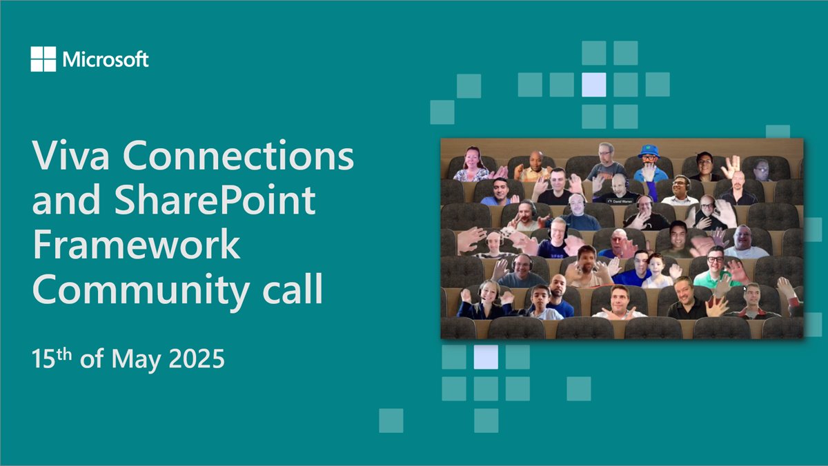 Microsoft SharePoint (@sharepoint) on Twitter photo πΎ Recording of the #MicrosoftViva and #SPFx call 15th of May
- The latest roadmap and other updates
- Building SPFx powered experiences in Microsoft 365
- Presented by @ejazhussain_ and <a href="/aimery_thomas/">Aimery Thomas π²π«</a>
+more π
Watch πΊ β msft.it/6013Sw0pV #Microsoft365dev #SharePoint πΎ Recording of the #MicrosoftViva and #SPFx call 15th of May
- The latest roadmap and other updates
- Building SPFx powered experiences in Microsoft 365
- Presented by @ejazhussain_ and <a href="/aimery_thomas/">Aimery Thomas π²π«</a>
+more π
Watch πΊ β msft.it/6013Sw0pV #Microsoft365dev #SharePoint