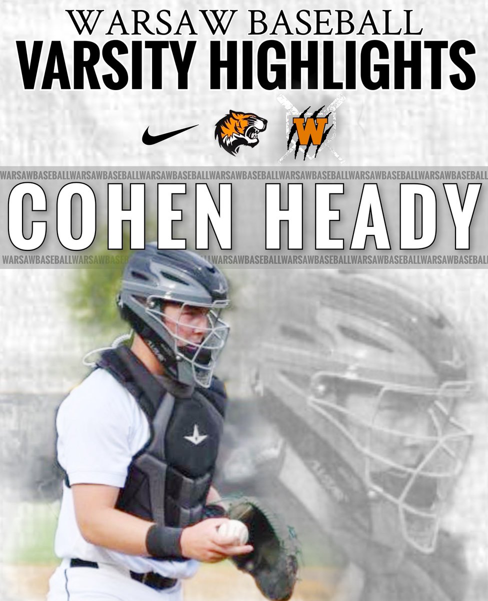 WarsawTigerBaseball (@baseball_warsaw) on Twitter photo VARSITY GAME HIGHLIGHTS: WARSAW vs. Northridge
Senior COHEN HEADY battled on defense behind home plate, picking off 1 Runner, and 1 runner Caught Stealing. HEADY also secured a popup foul ball to add an out and remove a batter. #Warsaw #Baseball #WarsawTigers VARSITY GAME HIGHLIGHTS: WARSAW vs. Northridge
Senior COHEN HEADY battled on defense behind home plate, picking off 1 Runner, and 1 runner Caught Stealing. HEADY also secured a popup foul ball to add an out and remove a batter. #Warsaw #Baseball #WarsawTigers