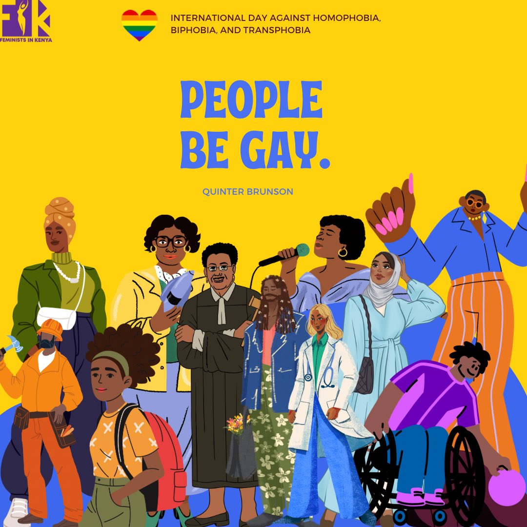 Wasee, watu ni Queer. Trans. Bi. Lesbian. Na bado wana hustle, bado wanapenda, bado wanaishi.

Hakuna haja ya ma-opinions nyingi, dehumanizing debates, policing their lives or discriminating against Queer folks.
Wacha watu waishi. Let people love. Let people be.
Happy #IDAHOBIT!!