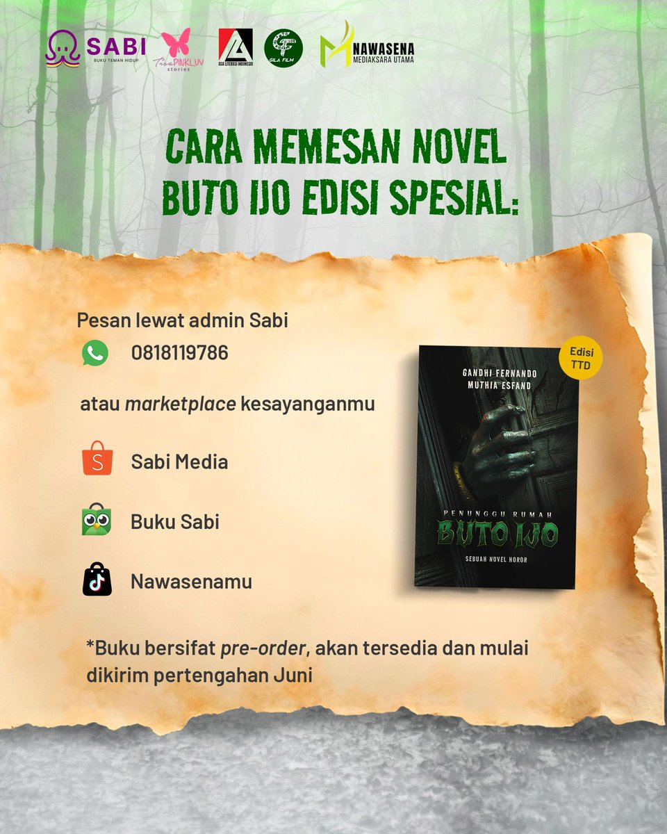 Tahun ini melebarkan sayap dengan rilisnya novel "Penunggu Rumah: Buto Ijo". Novel horor pertama saya yang berkolaborasi dgn penulis <a href="/muthiaesfand/">booktraveler</a> 

Semoga bisa diterima dengan baik oleh pecinta novel horor. 

Special Pre-Order sudah tersedia utk tgl 17-20 Mei 2025 ini yah.