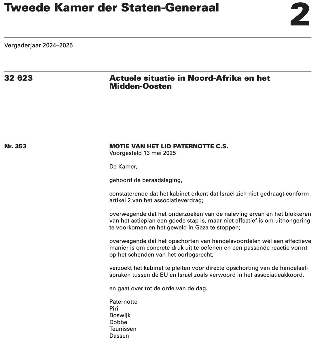 Gazanen worden vanochtend opnieuw wakker onder een bommenregen. Tientallen kinderen sterven.

Ondertussen blijft de EU Israël’s grootste handelspartner, dankzij handelsvoordelen.
Dat is onhoudbaar.

Dinsdag stemt de Kamer over ons voorstel (D66, GL-PvdA, CDA, SP, PvdD, Volt)➡️