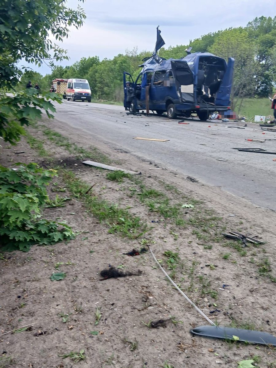 There are currently seven wounded people in hospitals following a Russian drone strike on an ordinary passenger bus. The victims have suffered burns, fractures, and blast injuries. All of them are receiving the necessary medical assistance. Tragically, nine people were killed.