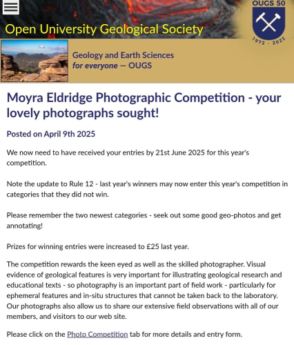 Open University Geological Society tweet media