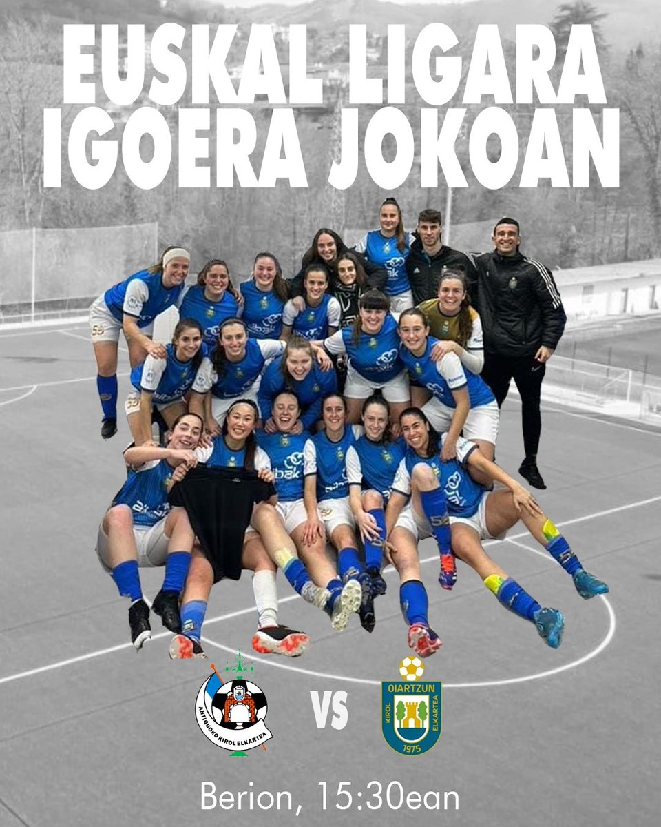 🔵OHOREZKO ERREGIONAL NESKAK🔵

Gaur partida garrantzitsua dute neskek, euskal ligara igoera jokatuko baituta Antiguokoren aurka. Aupa neskak! Zuena da!!

🗓️ Larunbatean 
🕛15:30ean
📍Berion, Donostian

AUPA OIARTZUN!!🔥🔥