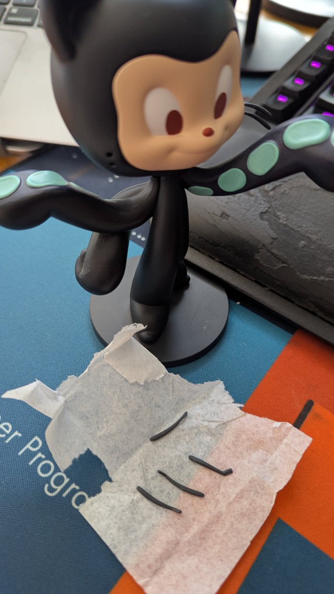Balastrong's tweet image. Whiskers replacement in progress 🚧
Glad @github also packs a couple extra pairs just in case 😸
