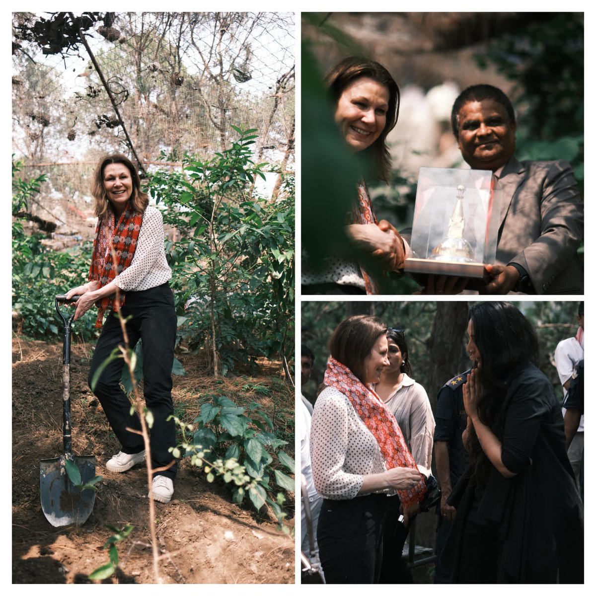 Reforestation can help capture carbon, restore biodiversity, &amp; create green breathing space. In Kathmandu today Baroness Hayman saw how <a href="/JaneGoodallInst/">Dr. Jane Goodall & the Jane Goodall Institute</a> is supporting a thriving 'pocket forest' as a powerful example of urban #regreening 
#NatureBasedSolutions #UKNepal