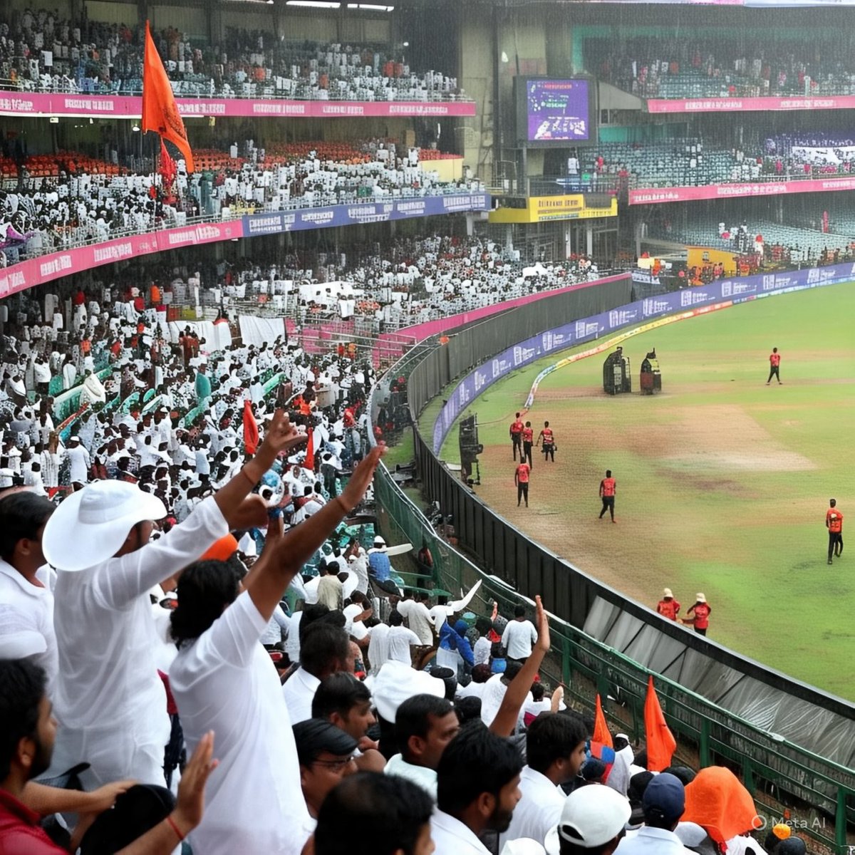ThadhaniManish_'s tweet image. The rain has stopped. Chinnaswamy is roaring. For the first time, a sea of white outnumbers red — a historic scene that will be etched in cricket’s memory.
The crowd came in numbers, and they came loud. We are ready. Are you?