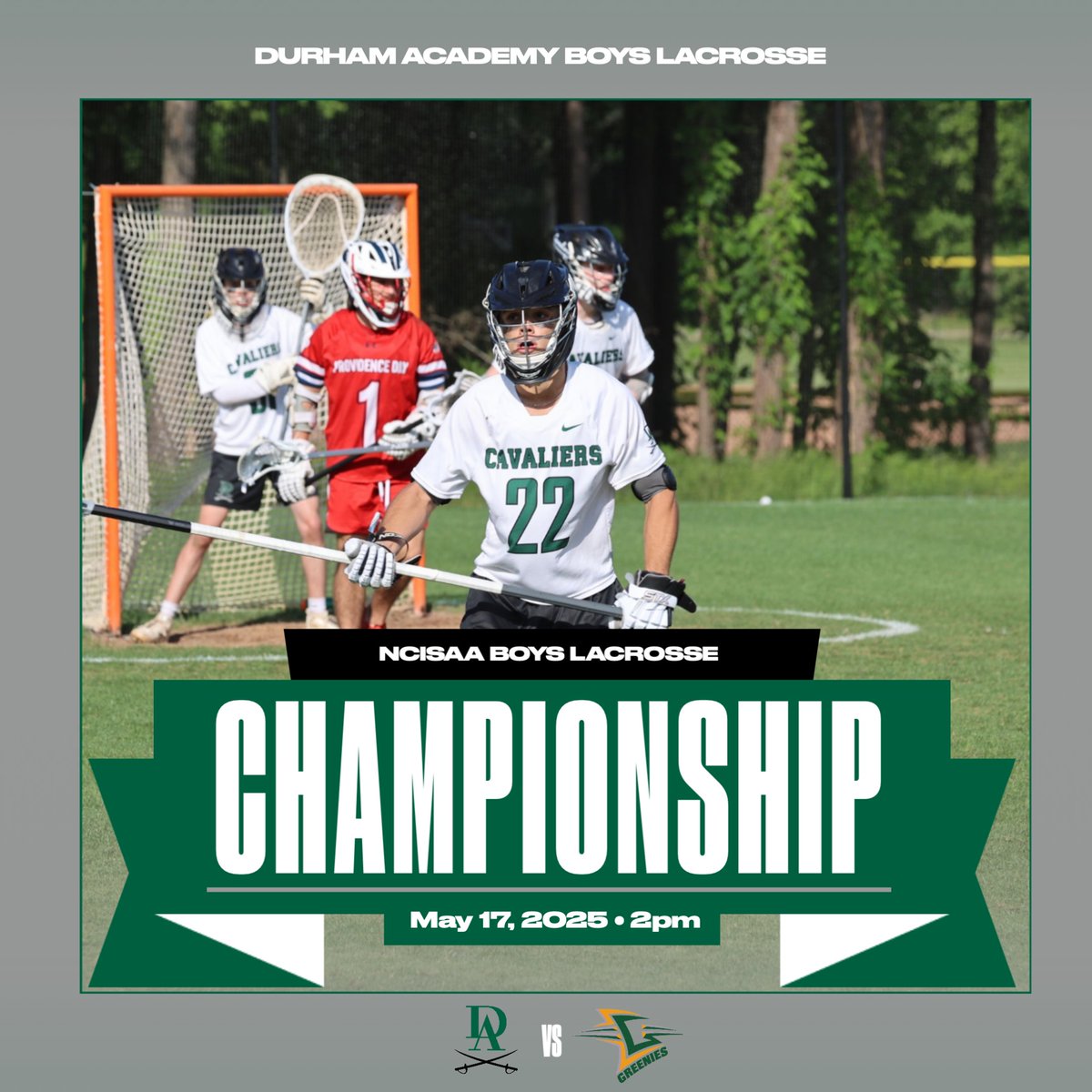 🎉 IT’S CHAMPIONSHIP DAY, CAVS! 🏆

This afternoon, your Cavaliers face off against the Christ School Greenies in the NCISAA Championship! 

⏰ 2:00 PM
📍Moylan Field

🥍PRE-GAME EVENTS🥍
🍕 12:45 PM – Student Tailgate
💥 1:15 PM – Cavs Quad Walk

#GoCavs