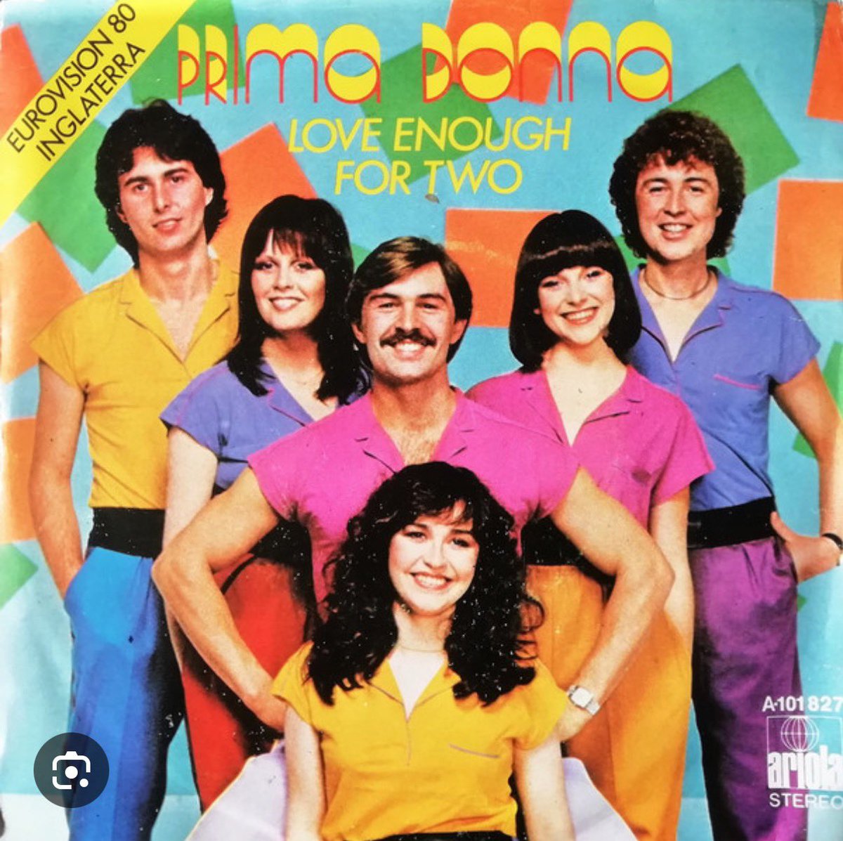 It’s time to put up the obligatory photo of me in the 1980 Eurovision final , the group Prima Donna.
We came 3rd, 
What jolly japes with my sister Jane Robbins, Sally-Ann Triplett (our partners Alan Coates, Lance Aston, and the late Danny Finn) Good  luck UK …it’s TERRIFYING! 🥴
