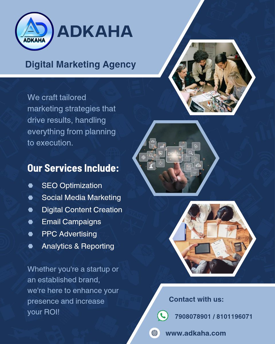 ADKAHA736's tweet photo. 🌐 Ready to take your business to the next level? 🚀 Let Adkaha Digital Marketing Agency transform your online presence! From SEO to social media, we've got you covered. 📈

#DigitalMarketing #SEO #SocialMediaMarketing #OnlineBusiness #MarketingStrategy #AdkahaDigitalMarketing https://t.co/N3FChkvzyW