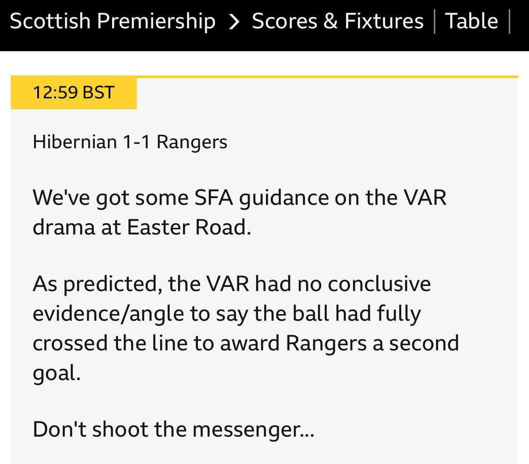 RTID_NS's tweet photo. A VAR explanation has been revealed over the 'no goal' decision for Rangers against Hibs https://t.co/Yti64MfaiL